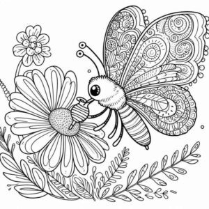 Desenho de Borboletas Desenho Colorir Imprimir 005