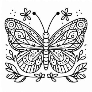Desenho de Borboletas Desenho Colorir Imprimir 048