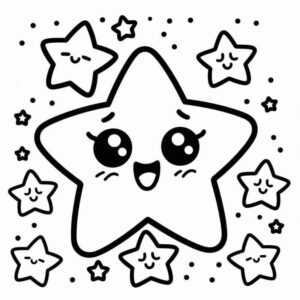 Desenho de Estrelas Desenho Colorir Imprimir 012