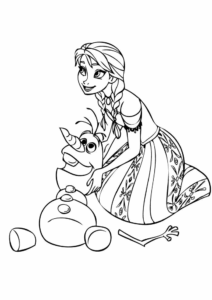 Desenho de Frozen E Olaf Para Colorir