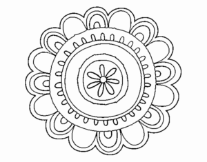 Desenho de Mandala Alegre