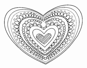Desenho de Mandala Coracao