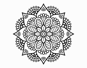 Desenho de Mandala De Flor De Primavera