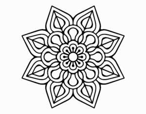 Desenho de Mandala De Flor Simples