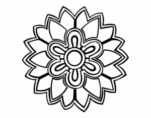 Desenho de Mandala Em Forma Flor Weiss