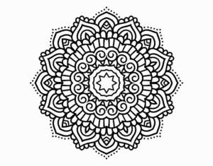 Desenho de Mandala Estrela Decorada