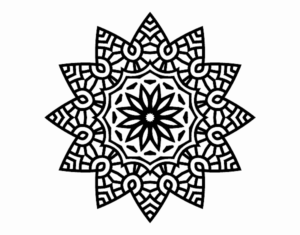 Desenho de Mandala Estrela Floral