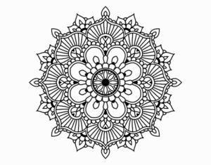 Desenho de Mandala Flash Floral