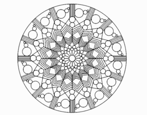 Desenho de Mandala Flor Com Circulos