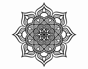 Desenho de Mandala Flor De Fogo