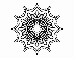 Desenho de Mandala Flor De Neve