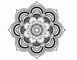 Desenho de Mandala Flor Oriental