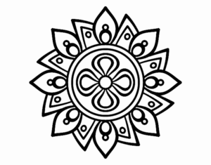 Desenho de Mandala Flor Simple