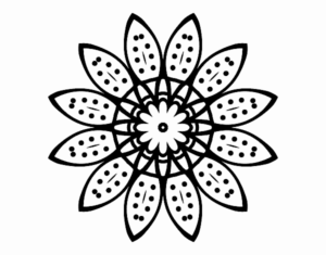Desenho de Mandala Flores Com Petalas