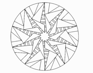 Desenho de Mandala Sol Triangular