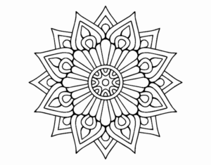 Desenho de Uma Mandala De Flash Floral