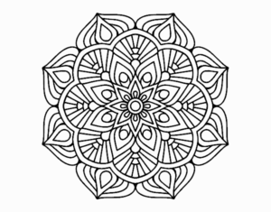 Desenho de Uma Mandala De Flor Oriental