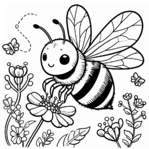 Desenho de Abelhas Desenho Colorir Imprimir 01