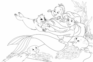 Desenho de Ariel Para Colorir E Pintar 11