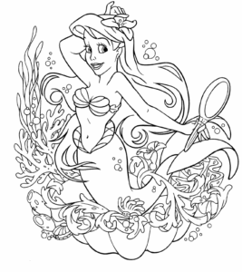 Desenho de Ariel Para Colorir E Pintar 12