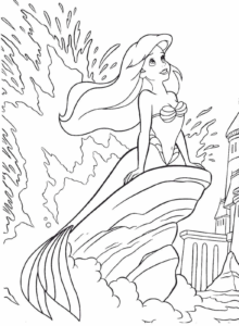 Desenho de Ariel Para Colorir E Pintar 13