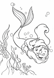 Desenho de Ariel Para Colorir E Pintar 14
