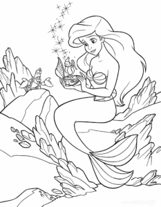 Desenho de Ariel Para Colorir E Pintar 15