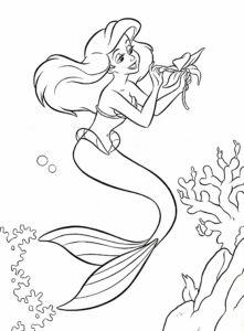 Desenho de Ariel Para Colorir E Pintar 8