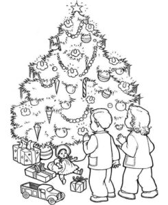 Desenho de Arvore De Natal Desenho Colorir Imprimir 02