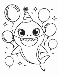 Desenho de Baby Shark Desenho Colorir Imprimir 08