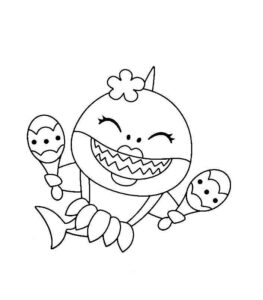 Desenho de Baby Shark Desenho Colorir Imprimir 11