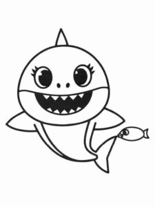Desenho de Baby Shark Desenho Colorir Imprimir 20