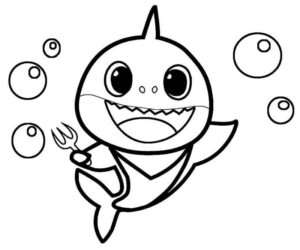 Desenho de Baby Shark Desenho Colorir Imprimir 24