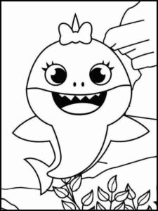 Desenho de Baby Shark Desenho Colorir Imprimir 63