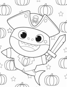 Desenho de Baby Shark Desenho Colorir Imprimir 75
