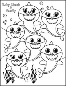 Desenho de Baby Shark Desenho Colorir Imprimir 77