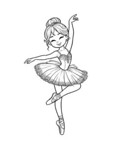 Desenho de Bailarina Desenho Colorir Imprimir 01