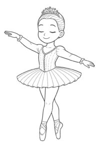 Desenho de Bailarina Desenho Colorir Imprimir 06