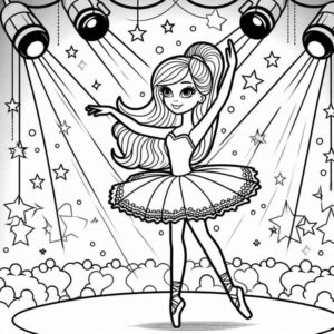 Desenho de Bailarina Desenho Colorir Imprimir 34