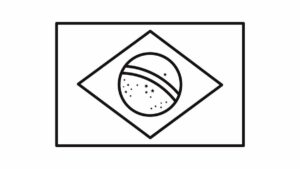 Desenho de Bandeira Do Brasil Desenho Colorir Imprimir 01