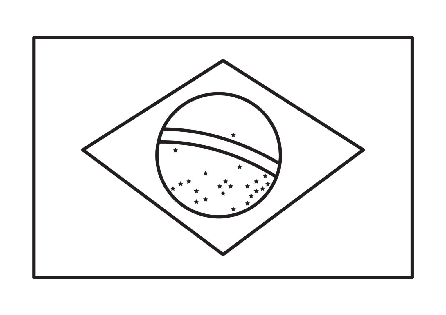 Desenhos da Bandeira do Brasil para Imprimir e Colorir
