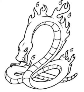 Desenho de Boitata Cobra De Fogo Para Colorir