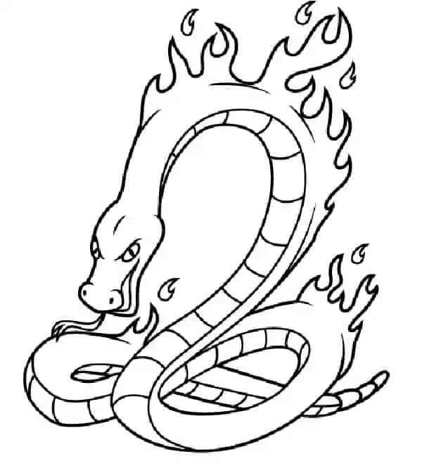 Desenho de Boitata Cobra De Fogo Para Colorir