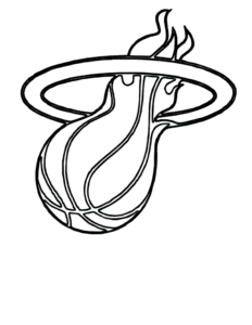 Desenho de Bola De Fogo No Basquete