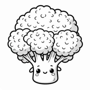 Desenho de Brocolis Antropomorfizado Para Colorir