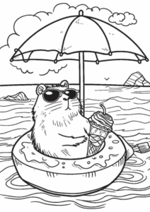 Desenho de Capivara Desenho Colorir Imprimir 012
