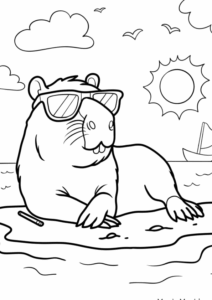 Desenho de Capivara Desenho Colorir Imprimir 013
