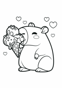 Desenho de Capivara Desenho Colorir Imprimir 014
