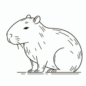 Desenho de Capivara Desenho Colorir Imprimir 018
