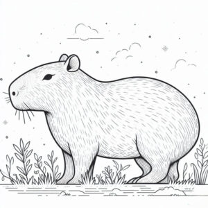 Desenho de Capivara Desenho Colorir Imprimir 022